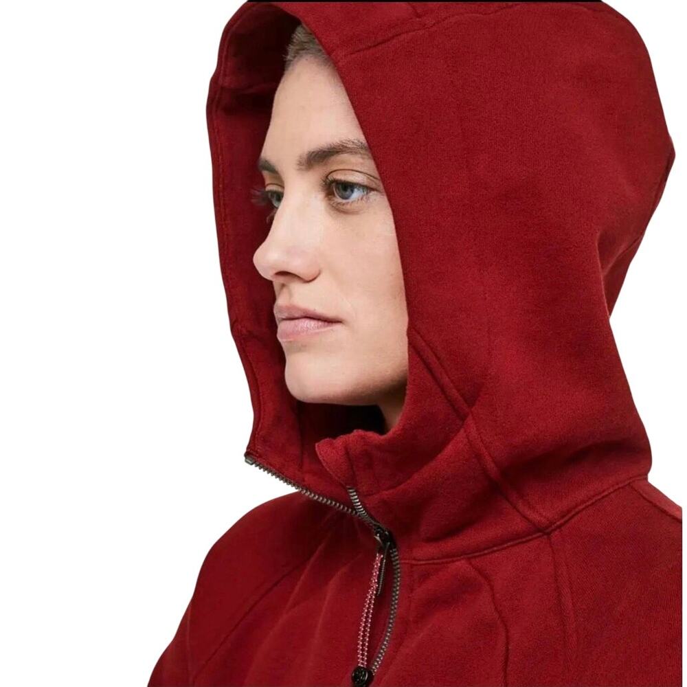 LULULEMON Scuba Hoodie Light Cotton Fleece Sz 8 Red Everyday Travel Comfort - Picture 3 of 12